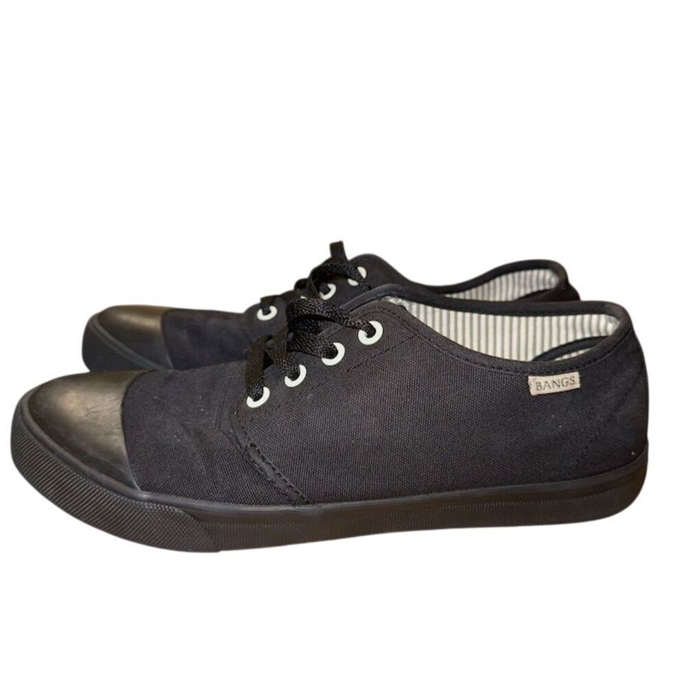 BANGS Black Canvas Low Top Sneakers Women's 9 Men's 7.5